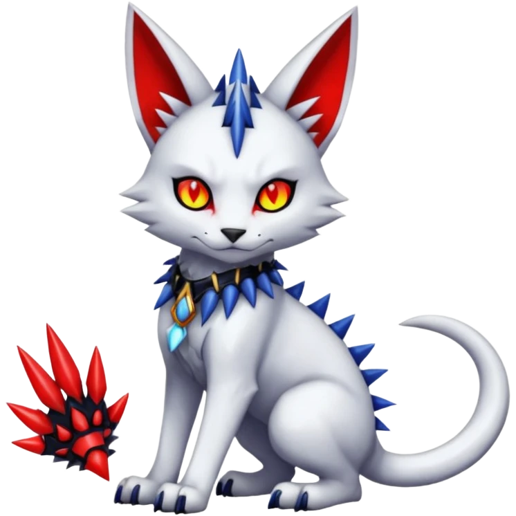  gothic edgy badass spiked scaley Bastet-Gatomon-Digimon-Fakémon-Pokémon-creature (full body) emoji