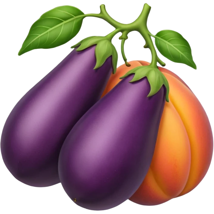 eggplant and peaches emoji
