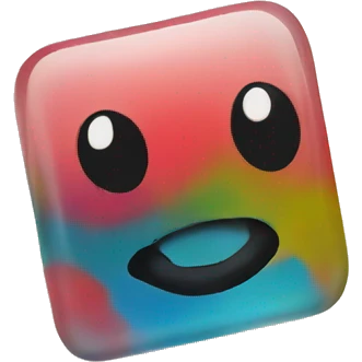 a square glass piece with painting on it emoji