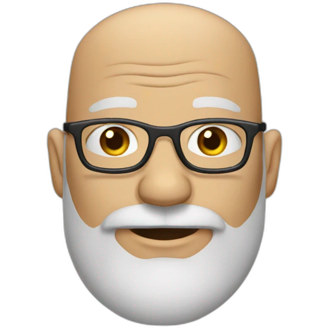 Bald old man with beard glasses emoji