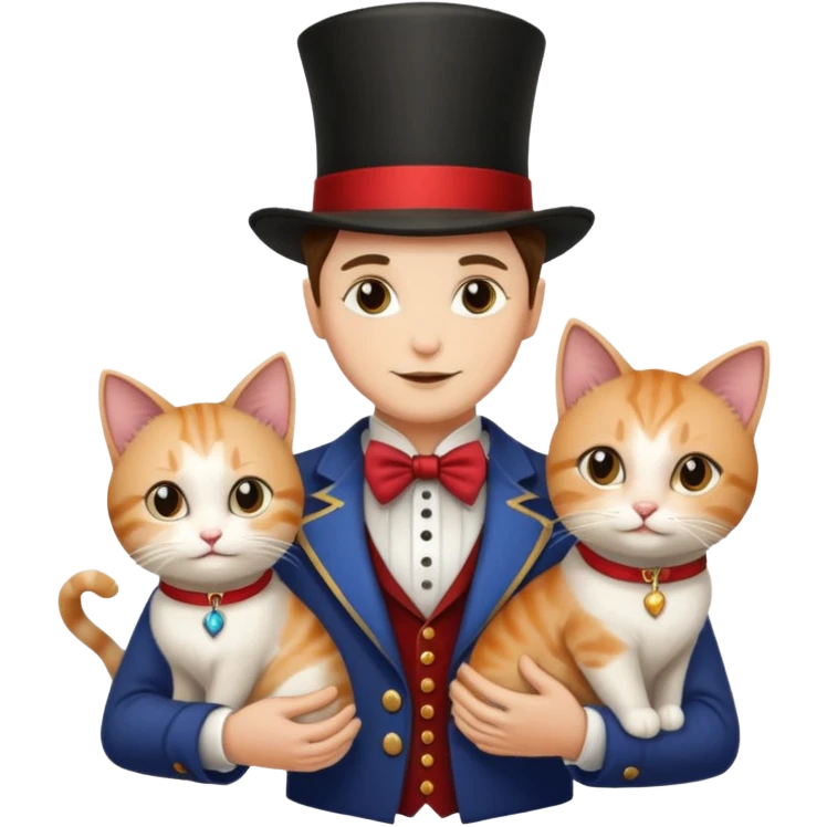 magician couple and their pet cat emoji