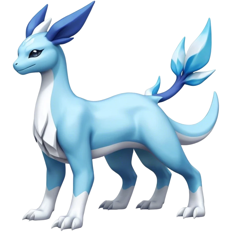 Lugia-suicune-Glaceon-hybrid, full body emoji