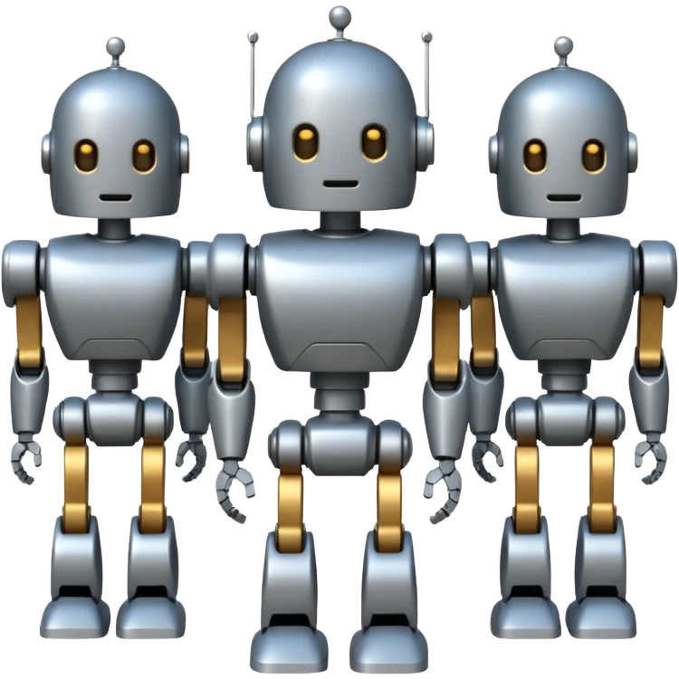 회색철로봇같은 사람 3명인데 몸이 종 모양인 emoji