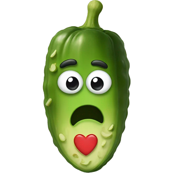 Pickle with heart eyes emoji