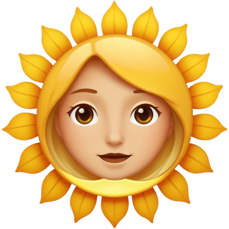 Ray of sunshine around face emoji