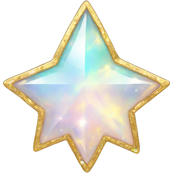 opal gemstone sparkle star gold outline  emoji