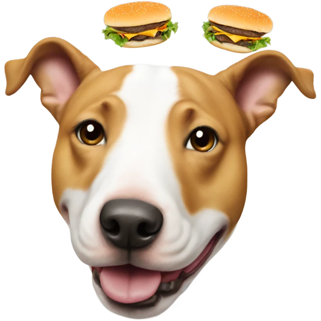 White bull terrier cheeseburger  emoji