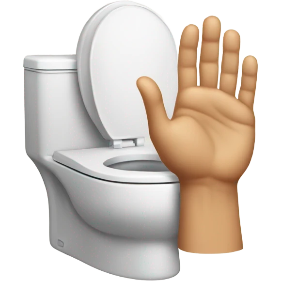 a skibidi toilet raising a human hand emoji