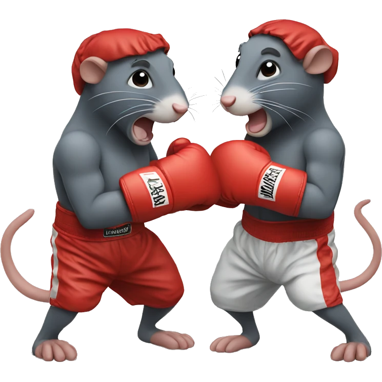 2 rats boxing emoji