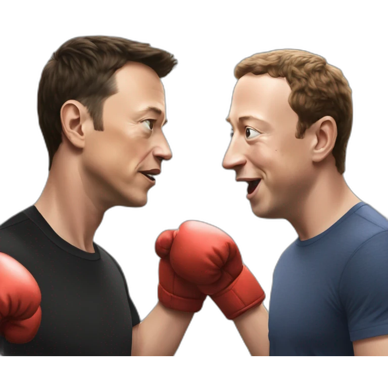 Boxing Elon musk vs Mark Zuckerberg emoji