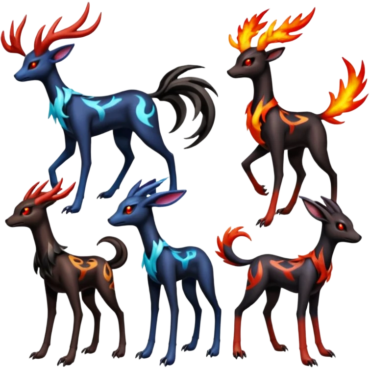 Darkrai-Xerneas-Yveltal-Houndoom-Meloetta-Fakémon-creature-hybrid-fusion, full body emoji