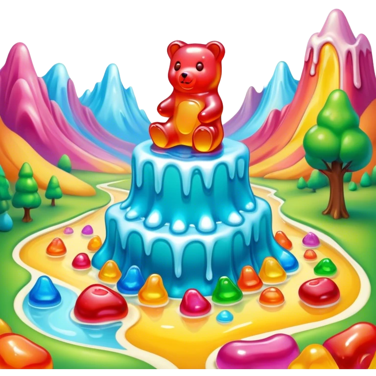 melting gummy bear  candy renaissance landscape emoji