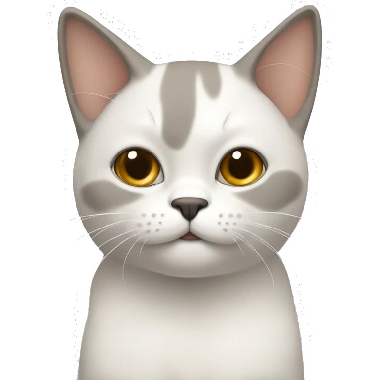 gato blanco con manchas beige y grises emoji