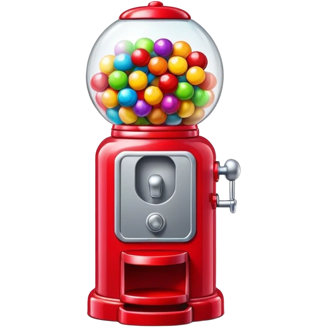 Red Bubblegum machine with multicolored gumballs emoji
