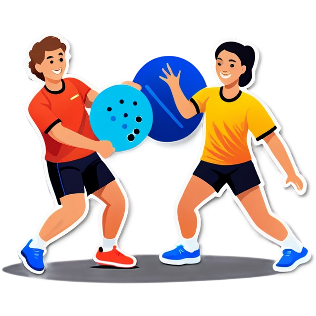 4 people playing pickball emoji