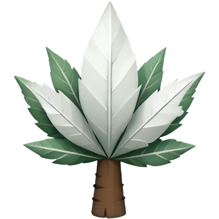 abstract symbol with white pointed leaves and a white trunk

 emoji