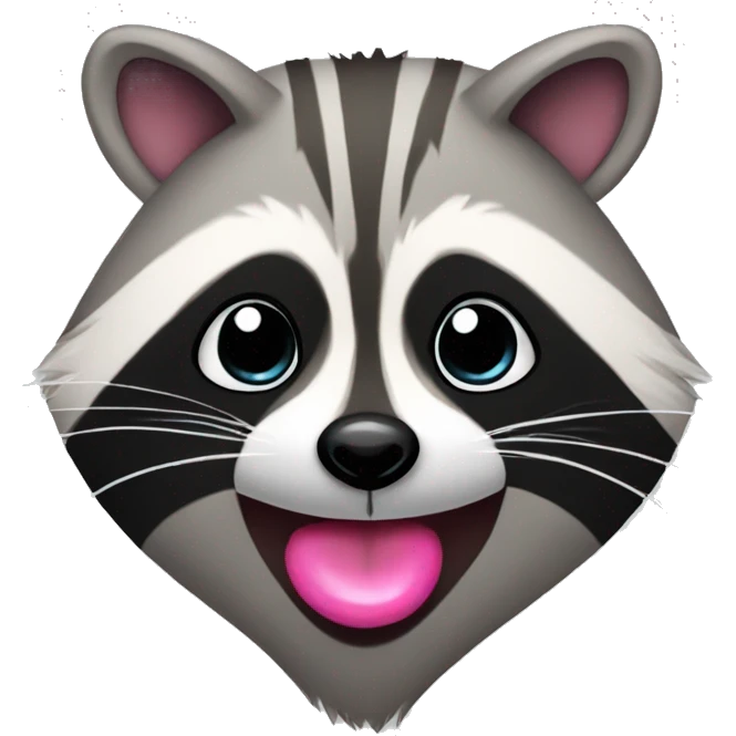 Raccoon with big pink lips and long eyelashes  emoji
