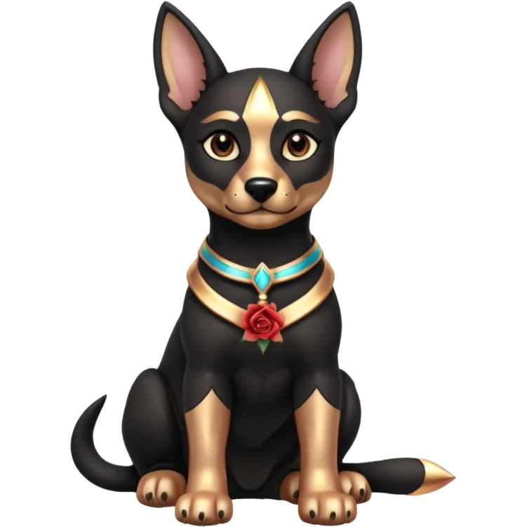  Short-eared Black lapis rose gold beautiful female lap anubis puppy floor statue posed  emoji