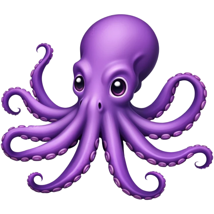cute purple octopus with eight tentacles emoji