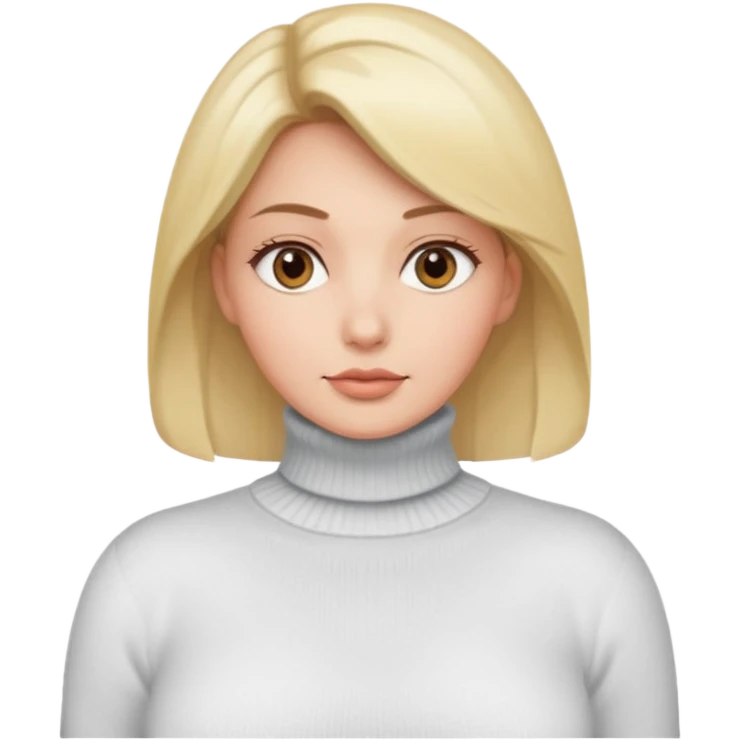 "white turtleneck sweater" on big tits emoji