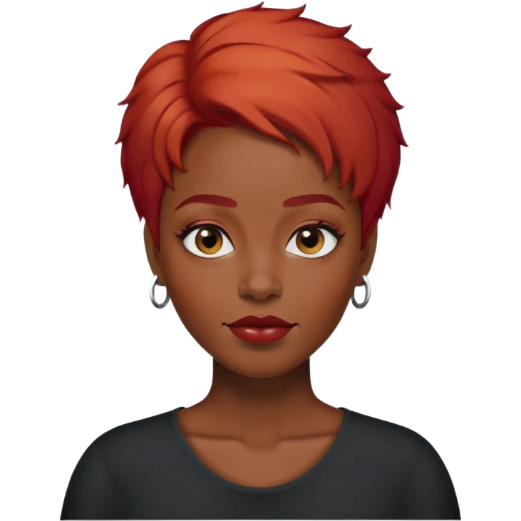 Une femme noir rousse avec une barbe emoji