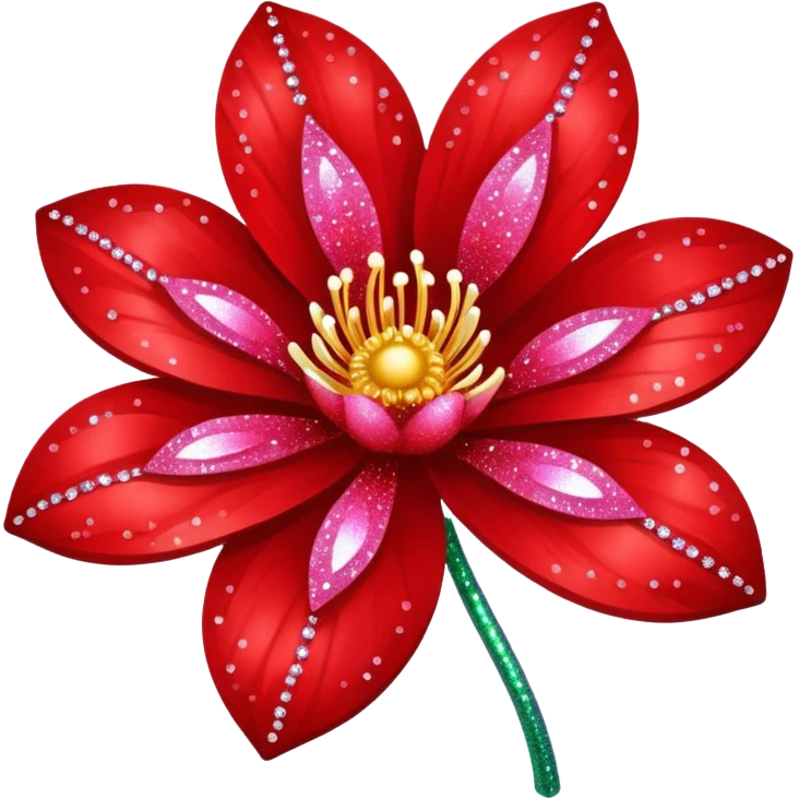 red glitter flower hype style emoji