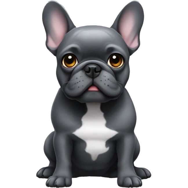 dark grey french bulldog emoji