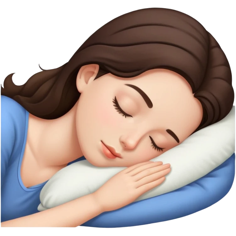 Brunette girl sleeping emoji
