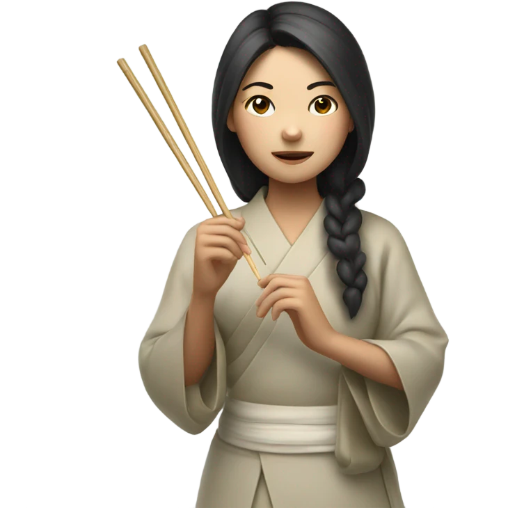 asian girl with chopsticks  emoji