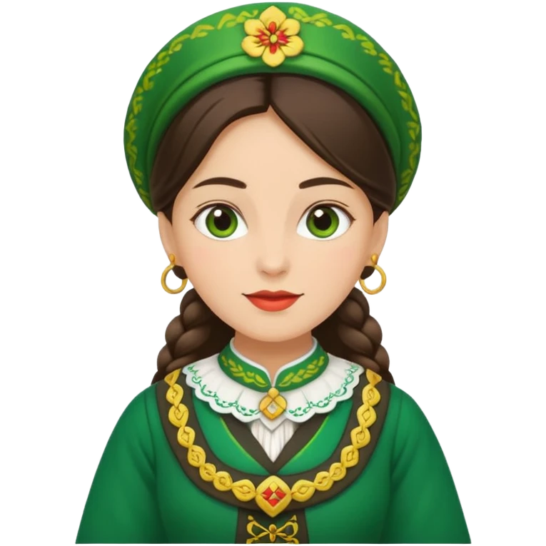 woman wearing traditional green bunad emoji