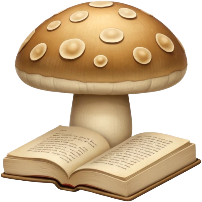 Cozy aesthetic beige mushroom and book emoji