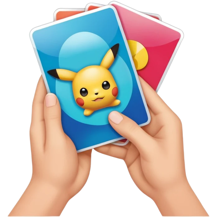 Pokemon cards in a hand emoji