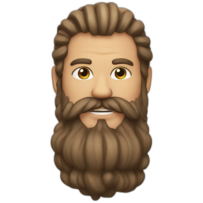 Vikingo calvo con barba emoji