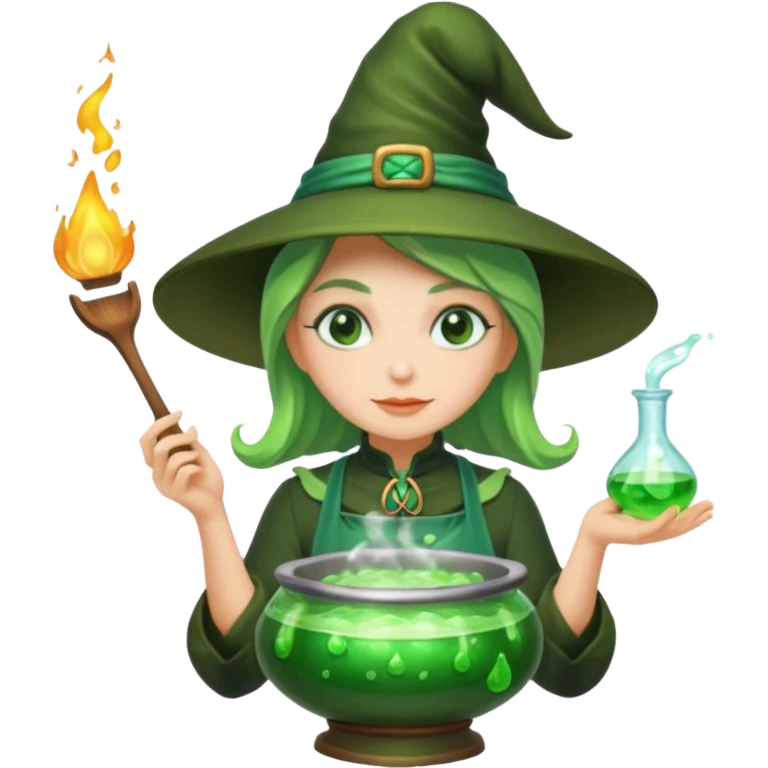 green witch cooking potion emoji