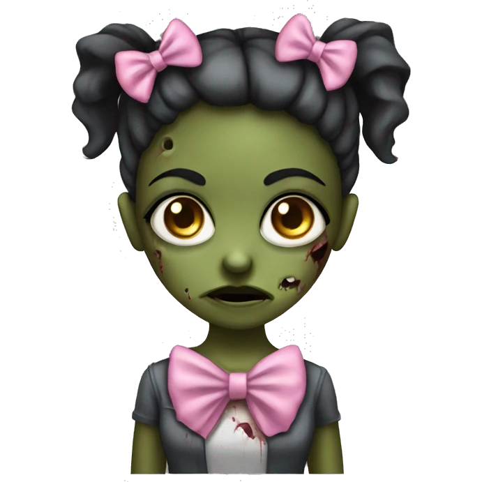 girl zombie wearing a pink bow emoji