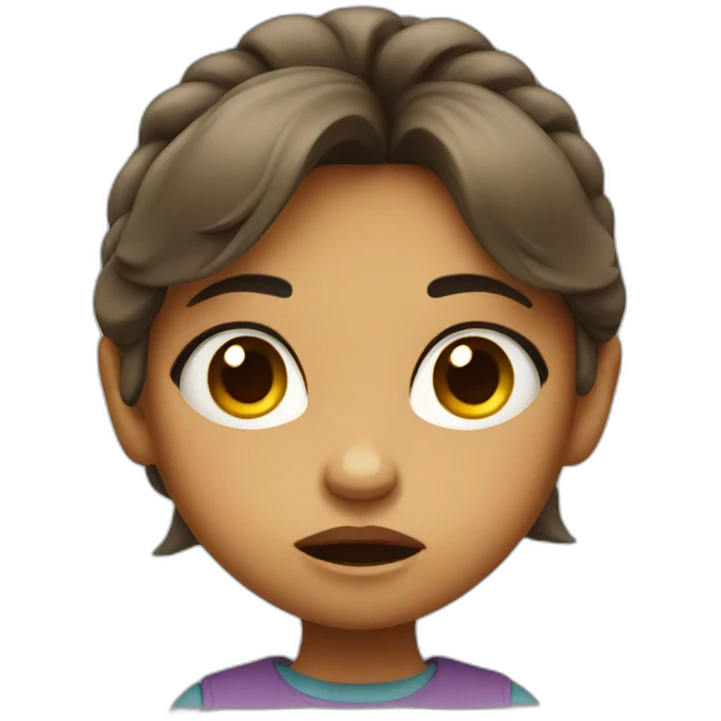 cute little girl with angry face emoji