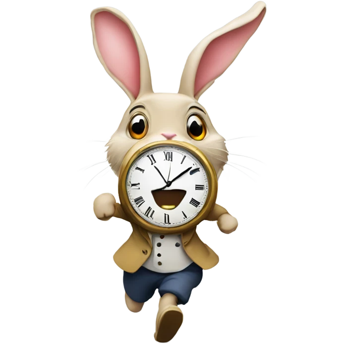Alice in wonderland rabbit running late watch emoji