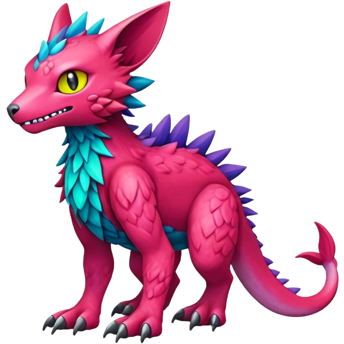 colorful Fakémon-Digimon-Fionbri-Trico-creature (full body) emoji