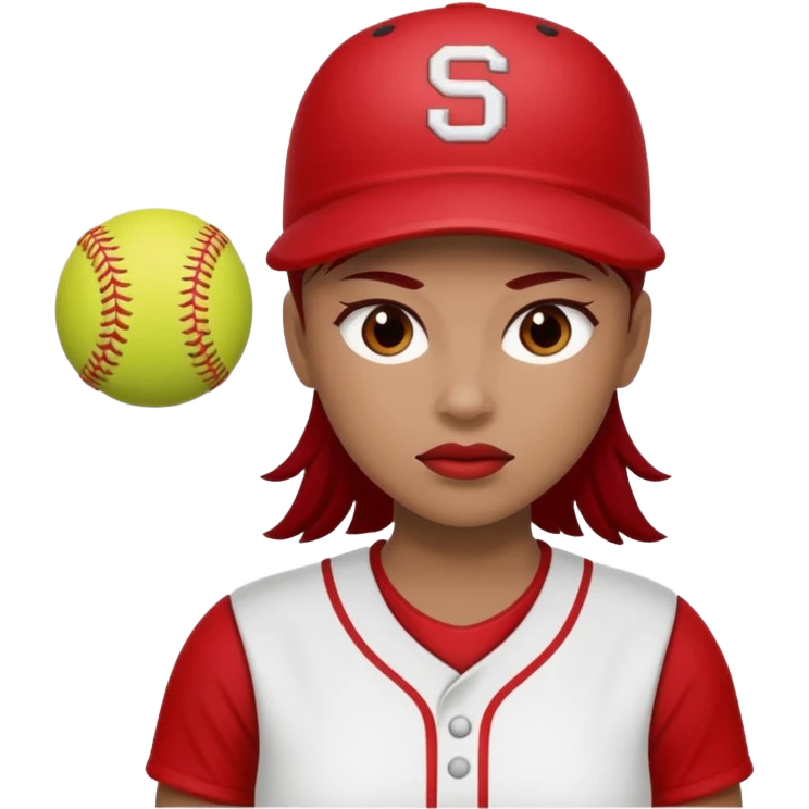 Softball pitcher cherry red emoji