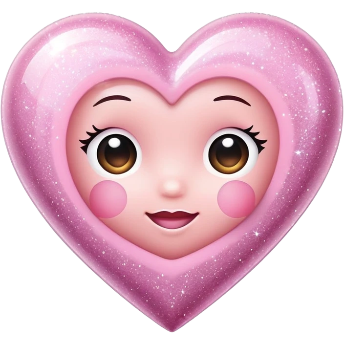 I want a baby pink heart with glitters  emoji
