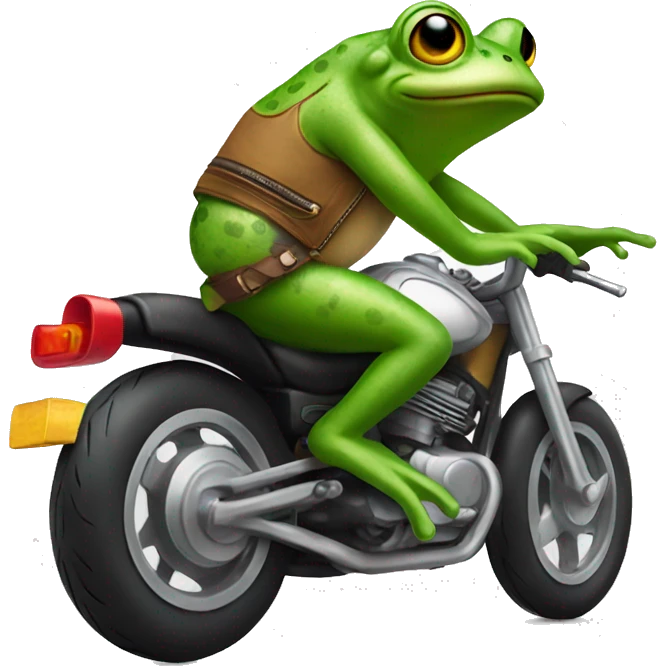 Frog riding a motorcycle  emoji