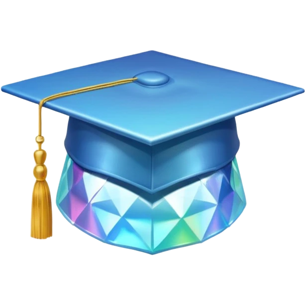 graduate cap hologram emoji