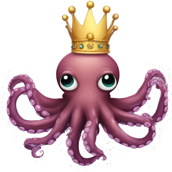 Octopus wearing a crown emoji