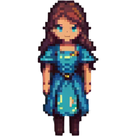 Sofia Froge in pixel art style with simple background emoji