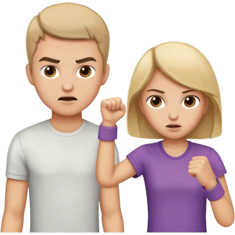 brother and sister fighting  emoji