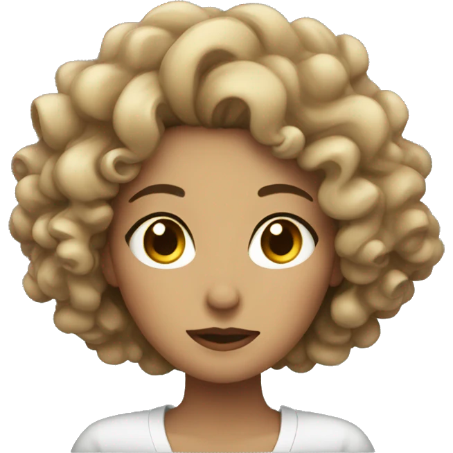 Woman with pretty curls staying up late emoji