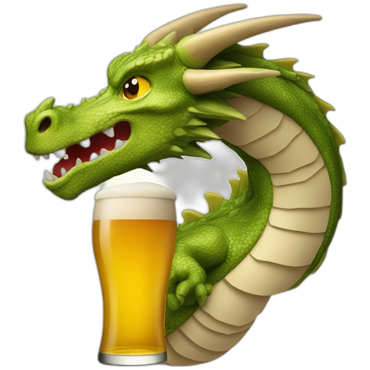 Dragon qui boit une bière emoji