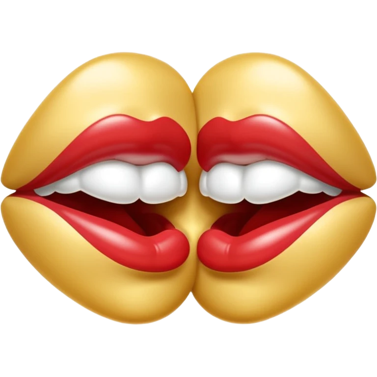 A seductive pair of slightly parted lips emoji made of liquid silver chrome, smooth glossy metallic surface, soft sensual curves, subtle reflections, luxury sexy aesthetic, minimal iOS emoji style, centered composition, clean white background, soft studio lighting, no text emoji