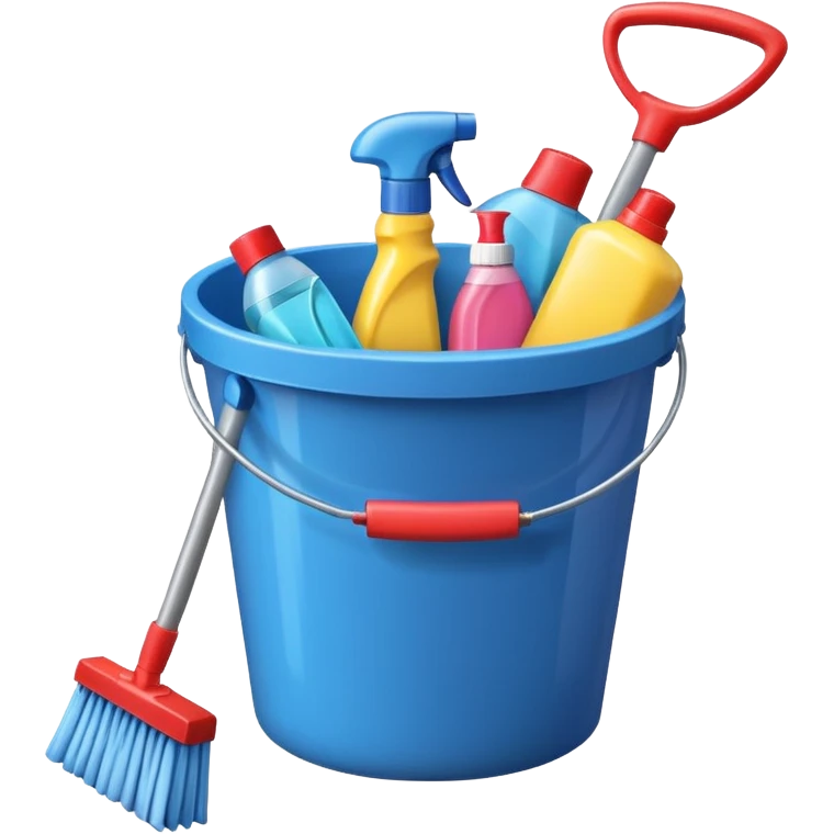 one bucket with cleaning equipment emoji