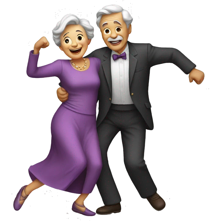 dancing old couple emoji